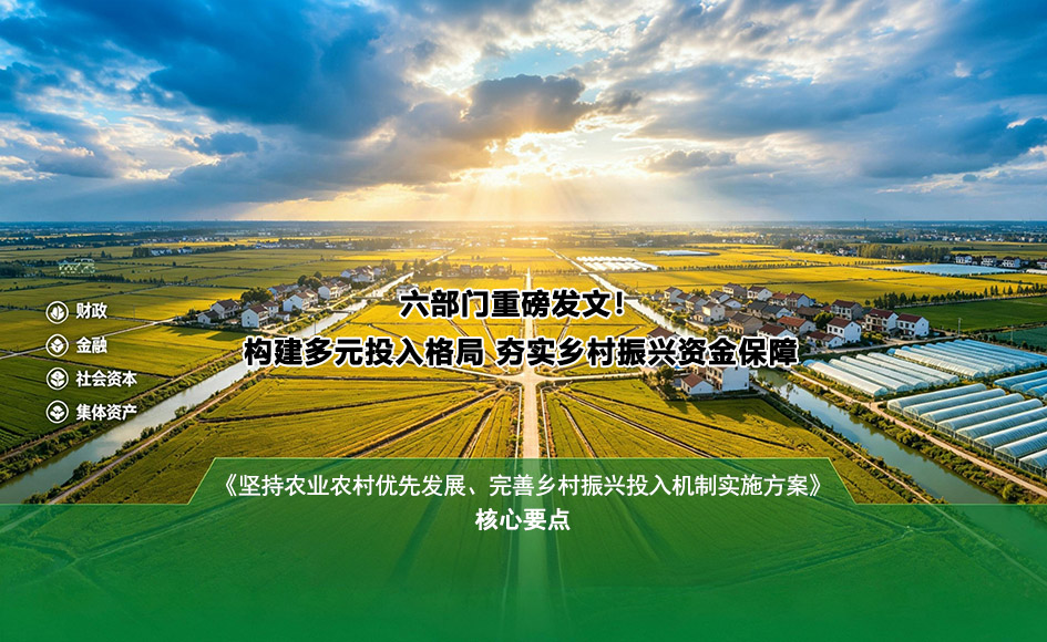 六部门重磅发文!乡村振兴“钱袋子”机制全面升级,读懂农业农村优先发展新布局